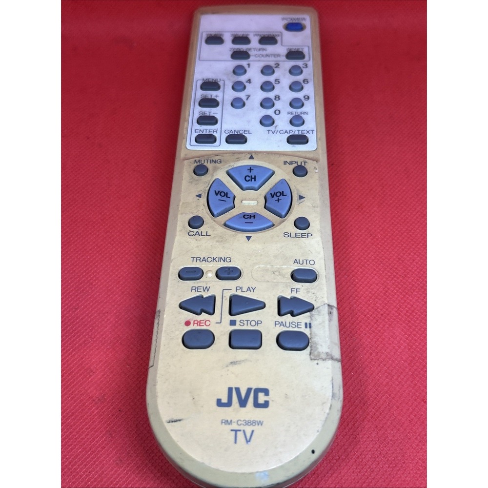 Genuine JVC RM-C388W Remote Control Used Missing Battery Cover FOR PARTS REPAIR